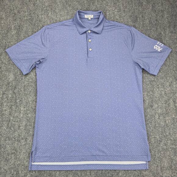 Peter Millar Other - Peter Millar Shirt Mens Medium Blue Martini Glass AOP Summer Comfort Polo Golf